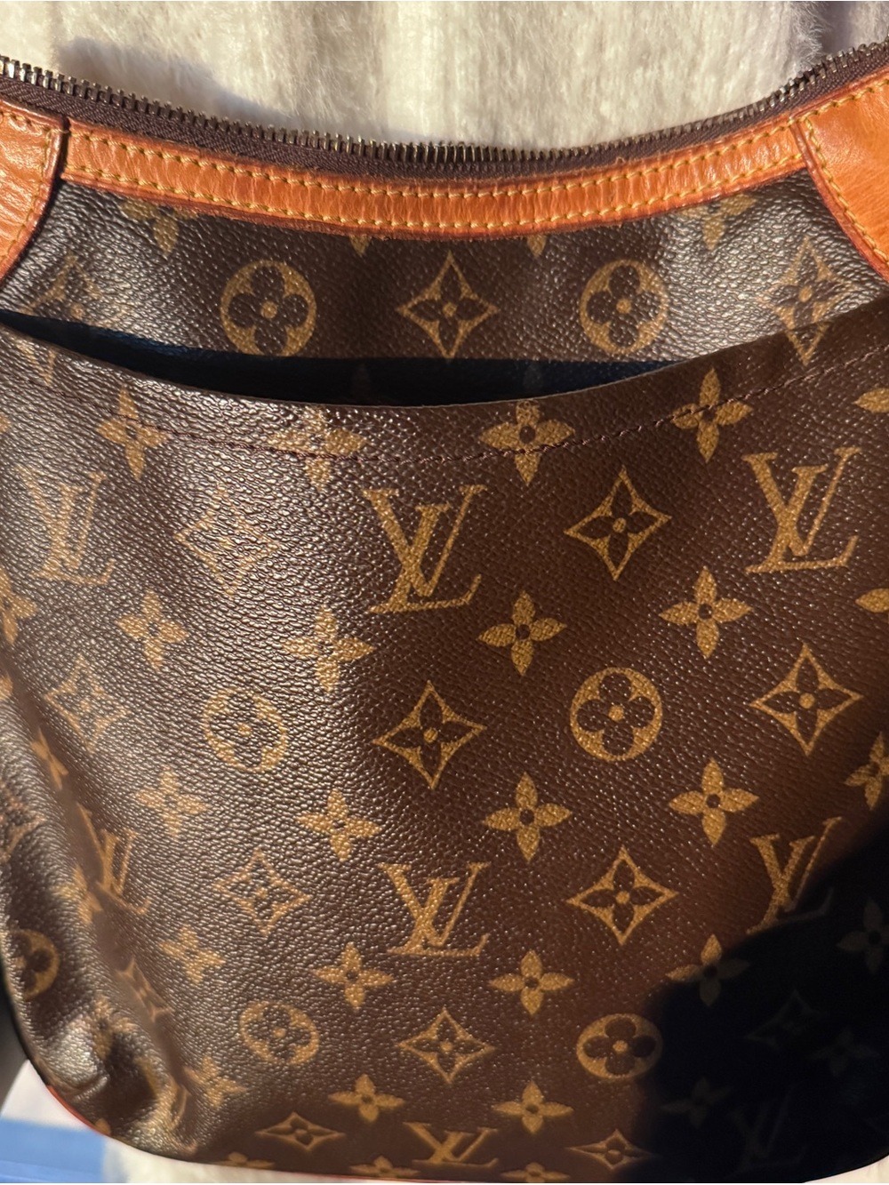 Louis Vuitton Monogram Canvas Crossbody with Tan Trim